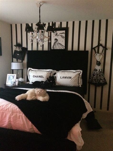 chanel inspired bedroom decor.